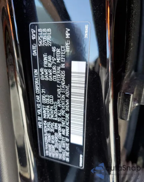 2018 Volvo Xc60 T6 Momentum z USA, uszkodzony, nr VIN YV4A22RK9J1034154